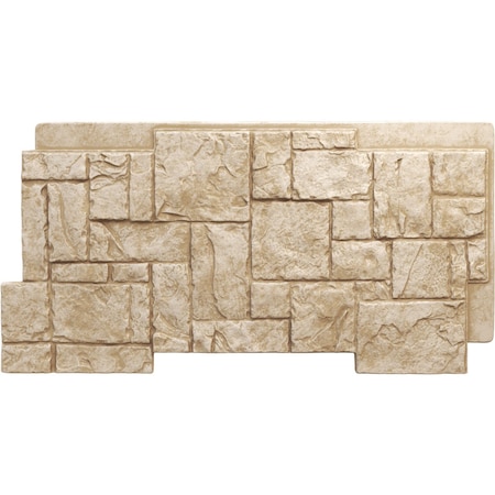 Ekena Millwork 49"W x 24 1/2"H x 1 1/4"D Castle Rock Stacked Stone, StoneWall Faux Stone Siding Panel, Sandstone PNU24X48CRSD